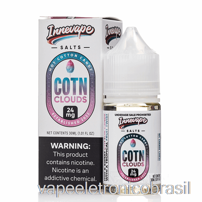 Vape Recarregável Cotn Clouds Salts - Innevape E-liquids - 30ml 50mg